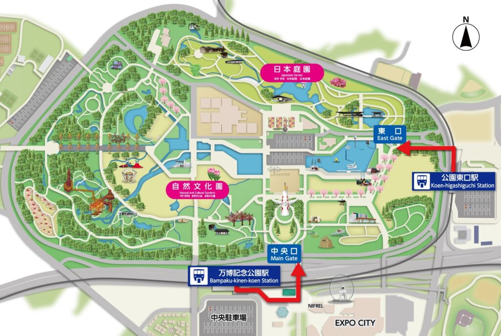 万博記念公園駅からのアクセス
